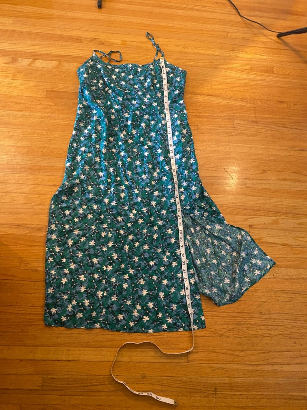 Green Floral A-Line Maxi Skirt - Picture 12 of 14